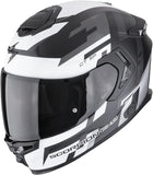 Casco Integrale Per Moto Scorpion Exo Exo-Gt Sp Air Ultra Tct Nero Opaco Argento Tornado Taglia Xl