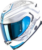 Casco Integrale Per Moto Scorpion Exo Exo-Gt Sp Air Ultra Tct Bianco Blu Arten Taglia L
