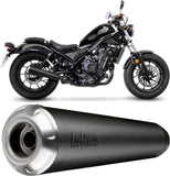 Exhaust Tip Without Sound Certification Classic Racer Steel Black Stainless Steel End Cap - Leovince Compatible With Honda Cmx 500 Rebel (2017-2024)