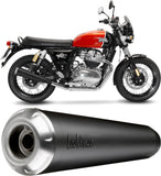 Doppio Terminale Di Scarico Senza Omologazione Suono Classic Racer Acciaio Nero Fondello Acciaio - Leovince Compatibile Con Royal Enfield Interceptor 650 (2019-2026)
