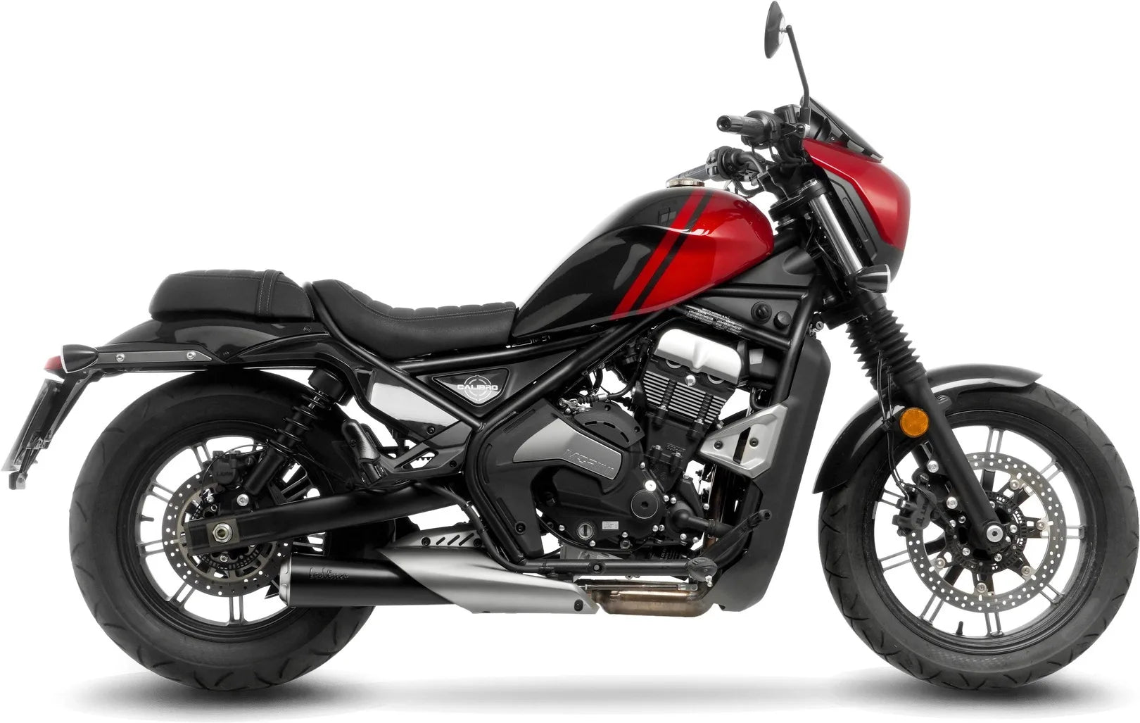 Terminale Di Scarico Senza Omologazione Suono Classic Racer Acciaio Nero Fondello Acciaio - Leovince Compatibile Con Moto Morini Calibro Cruiser (2024-2026)