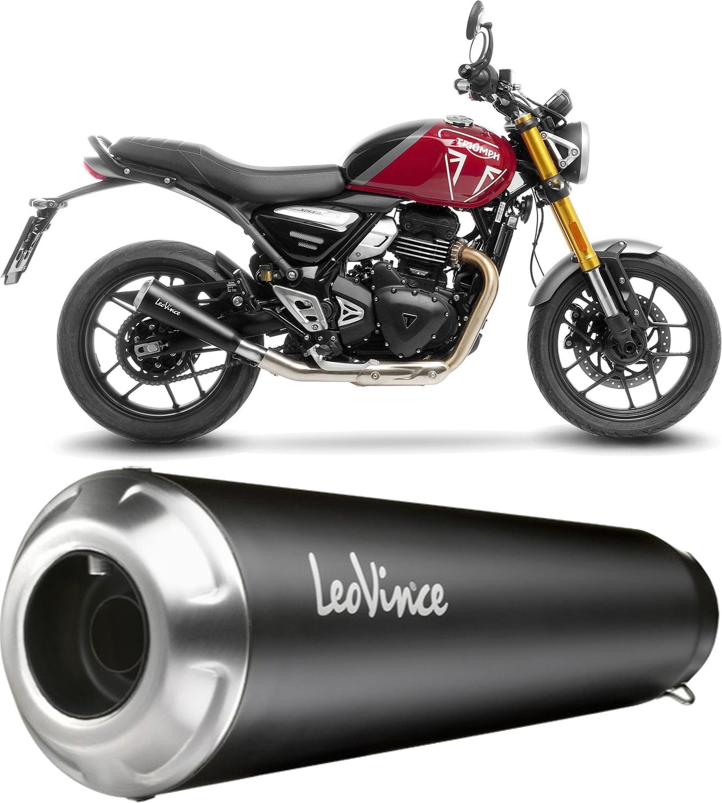 Exhaust Tip Without Sound Certification Gp One Stainless Steel Stainless Steel End Cap - Leovince Compatible With Triumph Speed 400 (2024-2026)