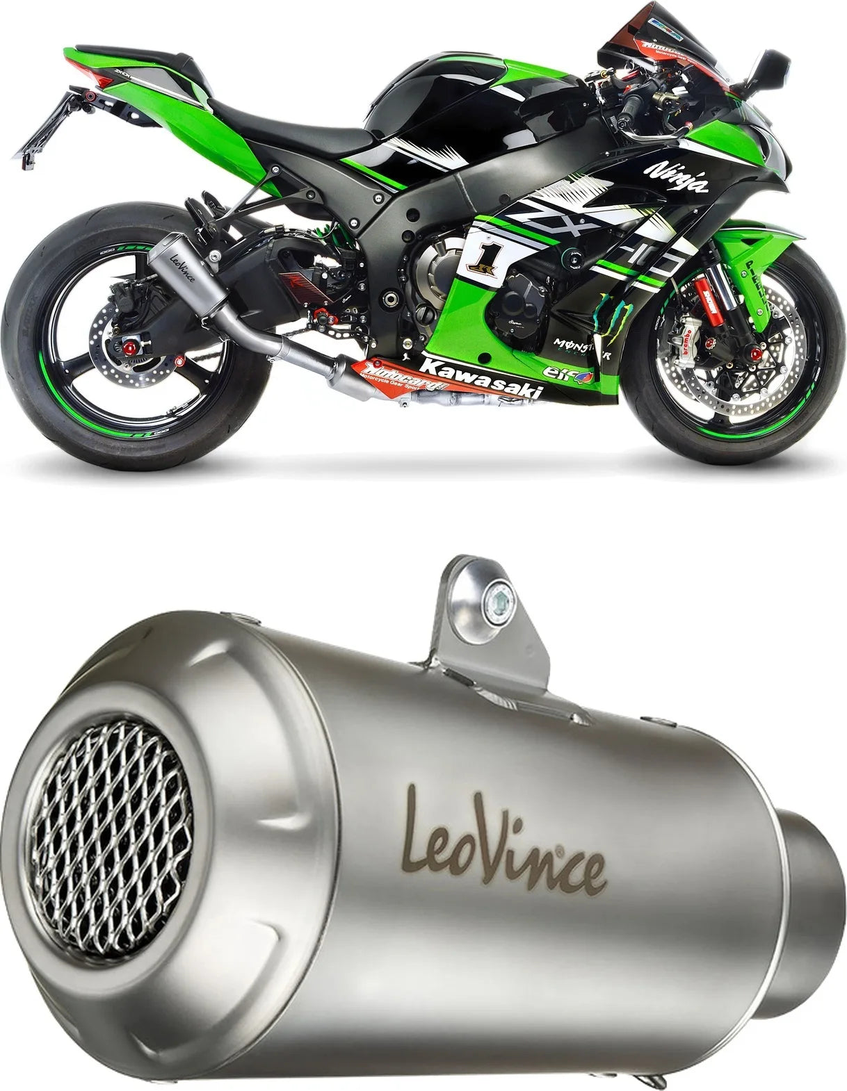 Terminale Di Scarico Senza Omologazione Suono Lv-10 Acciaio Fondello Acciaio - Leovince Compatibile Con Kawasaki Zx 10Rr Ninja (2017-2020)