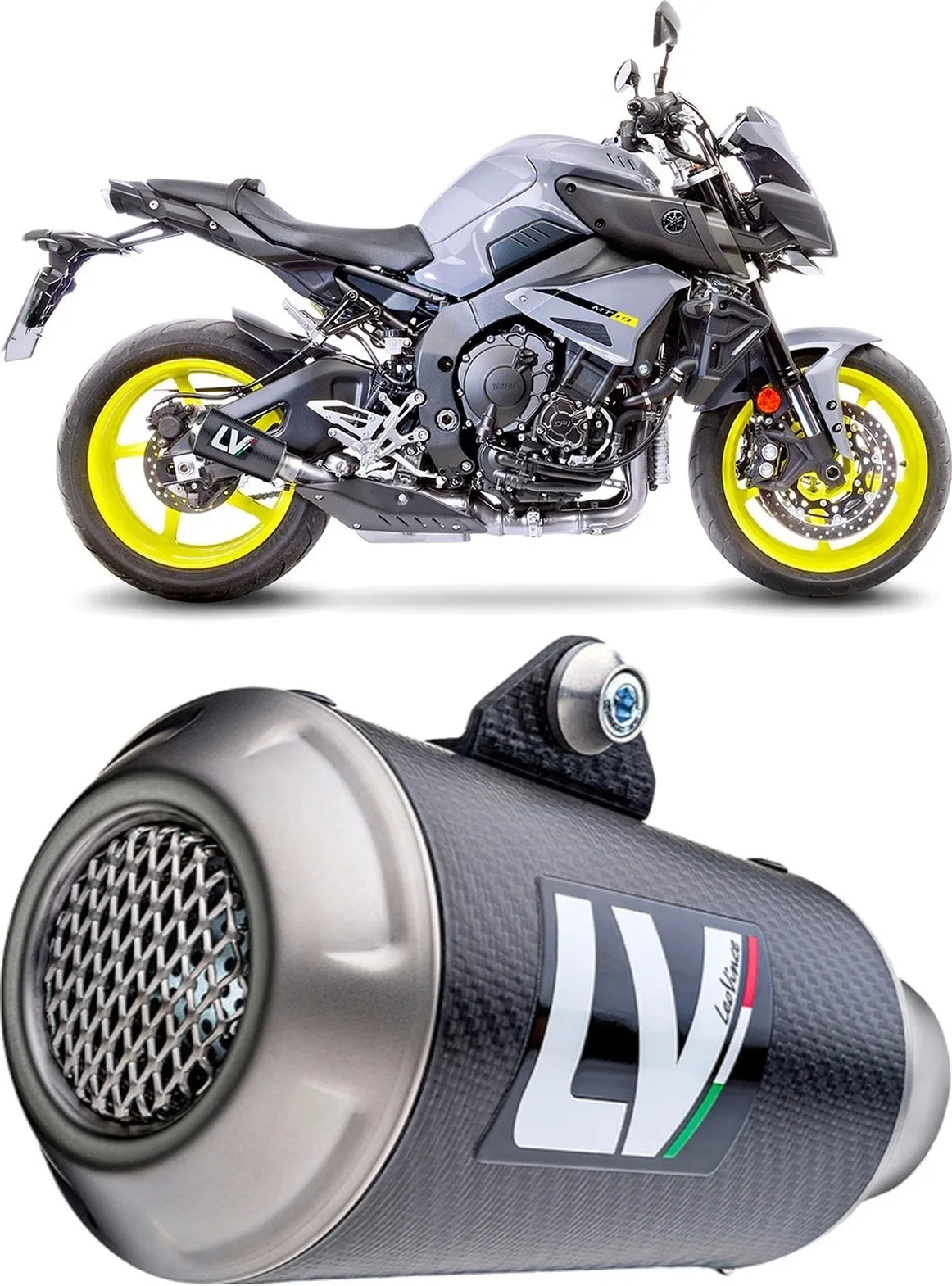 Terminale Di Scarico Senza Omologazione Suono Lv-10 Carbonio Fondello Acciaio - Leovince Compatibile Con Yamaha Fz-10 - Sp (2016-2020)