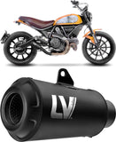Terminale Di Scarico Senza Omologazione Suono Lv-12 R Acciaio Nero Fondello Carbonio - Leovince Compatibile Con Honda Crf 1100 L Africa Twin Dct (2024-2026)