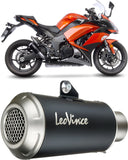Doppio Terminale Di Scarico Senza Omologazione Suono Lv-10 Acciaio Nero Fondello Acciaio - Leovince Compatibile Con Kawasaki Z 1000 (2017-2020)