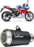 Terminale Di Scarico Senza Omologazione Suono Lv-10 Acciaio Nero Fondello Acciaio - Leovince Compatibile Con Honda Cbr 300 R (2014-2017)