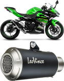 Exhaust Tip Without Sound Certification Lv-10 Steel Black Stainless Steel End Cap - Leovince Compatible With Kawasaki Ninja 400 (2022-2023)