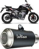 Doppio Terminale Di Scarico Senza Omologazione Suono Lv-10 Acciaio Nero Fondello Acciaio - Leovince Compatibile Con Ktm 790 Duke - L A2 (2018-2020)