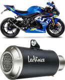 Terminale Di Scarico Senza Omologazione Suono Lv-10 Acciaio Nero Fondello Acciaio - Leovince Compatibile Con Suzuki Gsx-R 1000 - R (2017-2021)