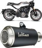 Terminale Di Scarico Senza Omologazione Suono Lv-10 Acciaio Nero Fondello Acciaio - Leovince Compatibile Con Husqvarna Svartpilen 401 (2020-2023)