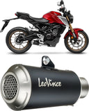 Impianto Di Scarico Completo Non Catalizzato E Senza Omologazione Suono Lv-10 Acciaio Nero Fondello Acciaio - Leovince Compatibile Con Honda Cb 125 R Neo Sports Café (2021-2023)
