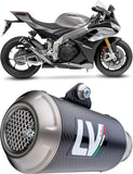 Terminale Di Scarico Senza Omologazione Suono Lv-10 Carbonio Fondello Acciaio - Leovince Compatibile Con Aprilia Tuono V4 1100 Factory (2021-2024)