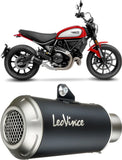 Terminale Di Scarico Senza Omologazione Suono Lv-10 Acciaio Nero Fondello Acciaio - Leovince Compatibile Con Ducati Scrambler 800 Night Shift (2021-2022)