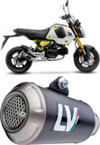Impianto Di Scarico Completo Non Catalizzato E Senza Omologazione Suono Lv-10 Carbonio Fondello Acciaio - Leovince Compatibile Con Honda Msx 125 (2022-2024)