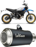 Terminale Di Scarico Senza Omologazione Suono Lv-10 Acciaio Nero Fondello Acciaio - Leovince Compatibile Con Ducati Scrambler 800 Desert Sled (2021-2022)
