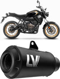 Impianto Di Scarico Completo Non Catalizzato E Senza Omologazione Suono Lv-10 Acciaio Full Nero Fondello Acciaio Nero - Leovince Compatibile Con Yamaha Mt-07 (2021-2024)