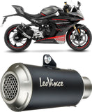 Exhaust Tip Without Sound Certification Lv-10 Steel Black Stainless Steel End Cap - Leovince Compatible With Cfmoto 450 Ss - Sr (2023-2024)