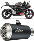 Terminale Di Scarico Senza Omologazione Suono Lv-10 Acciaio Nero Fondello Acciaio - Leovince Compatibile Con Cfmoto 450 Ss - Sr (2023-2024)