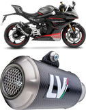 Terminale Di Scarico Senza Omologazione Suono Lv-10 Carbonio Fondello Acciaio - Leovince Compatibile Con Cfmoto 450 Ss - Sr (2023-2024)