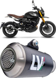 Exhaust Tip Without Sound Certification Lv-10 Carbon Fiber Stainless Steel End Cap - Leovince Compatible With Moto Morini Seiemmezzo Scr - Str - A2 (2023-2024)