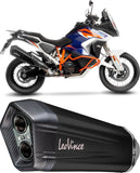 Terminale Di Scarico Senza Omologazione Suono Lv-12 R Acciaio Nero Fondello Carbonio - Leovince Compatibile Con Ktm 1290 Super Adventure R - S (2021-2024)