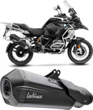 Terminale Di Scarico Senza Omologazione Suono Lv-12 R Acciaio Nero Fondello Carbonio - Leovince Compatibile Con Bmw R 1200 Gs (2017-2018)