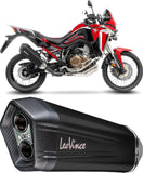 Terminale Di Scarico Senza Omologazione Suono Lv-12 R Acciaio Nero Fondello Carbonio - Leovince Compatibile Con Honda Crf 1100 L Africa Twin Dct (2020-2023)