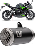 Exhaust Tip Without Sound Certification Lv Corsa S Steel Black Stainless Steel End Cap - Leovince Compatible With Kawasaki Z 500 - Se (2024-2026)