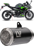 Terminale Di Scarico Senza Omologazione Suono Lv Corsa S Acciaio Nero Fondello Acciaio - Leovince Compatibile Con Kawasaki Z 400 (2022-2023)