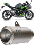 Terminale Di Scarico Senza Omologazione Suono Lv Corsa Titanio Fondello Acciaio - Leovince Compatibile Con Kawasaki Z 400 (2019-2021)