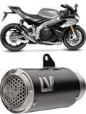 Terminale Di Scarico Senza Omologazione Suono Lv Corsa S Acciaio Nero Fondello Acciaio - Leovince Compatibile Con Aprilia Tuono V4 1100 Rr (2019-2020)