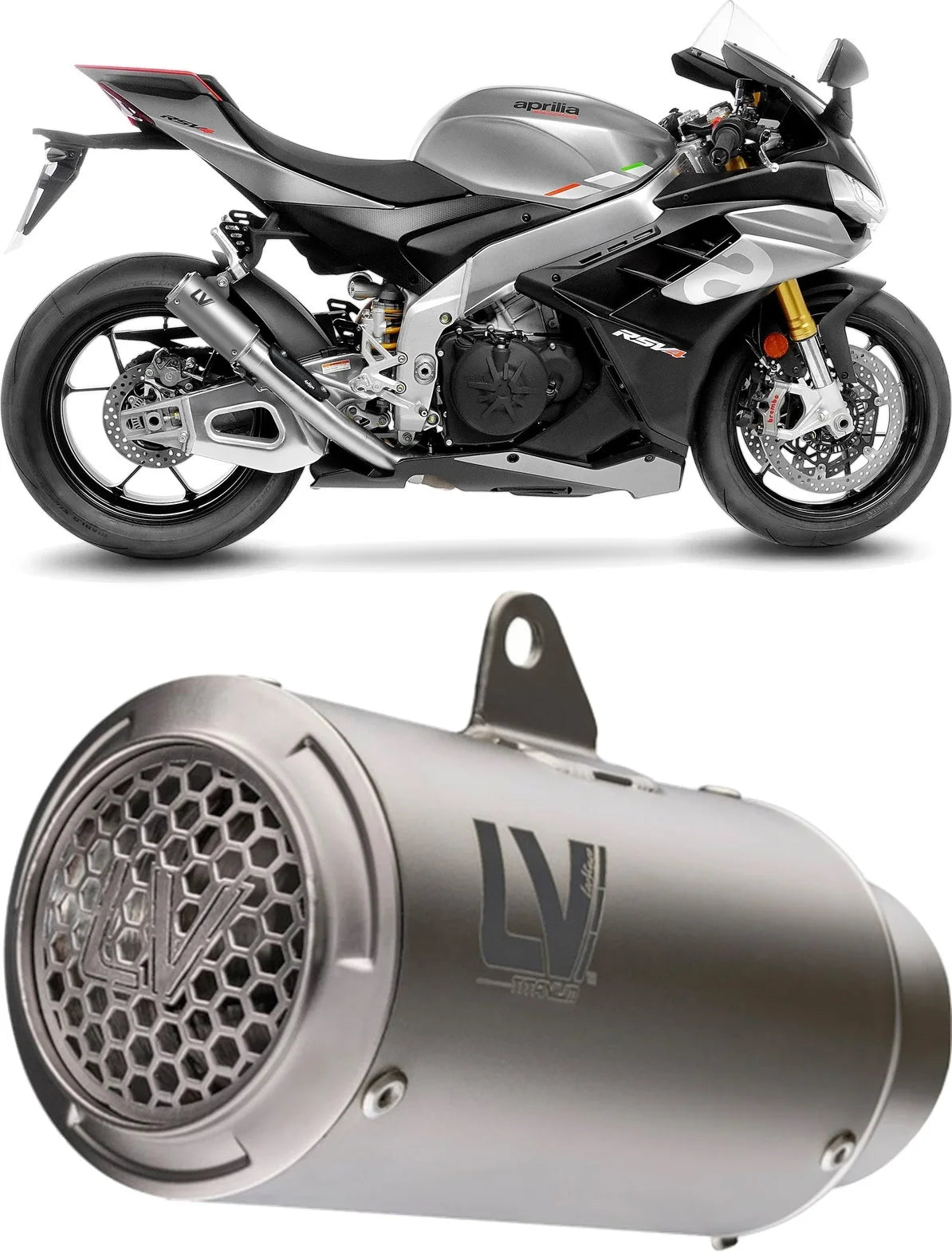 Terminale Di Scarico Senza Omologazione Suono Lv Corsa S Titanio Fondello Acciaio - Leovince Compatibile Con Aprilia Rsv4 1000 Rr (2019-2020)