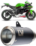 Terminale Di Scarico Senza Omologazione Suono Lv Corsa Acciaio Nero Fondello Acciaio - Leovince Compatibile Con Kawasaki Zx 10R Ninja (2016-2020)