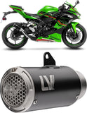 Terminale Di Scarico Senza Omologazione Suono Lv Corsa S Acciaio Nero Fondello Acciaio - Leovince Compatibile Con Kawasaki Zx 4Rr Ninja (2024-2026)