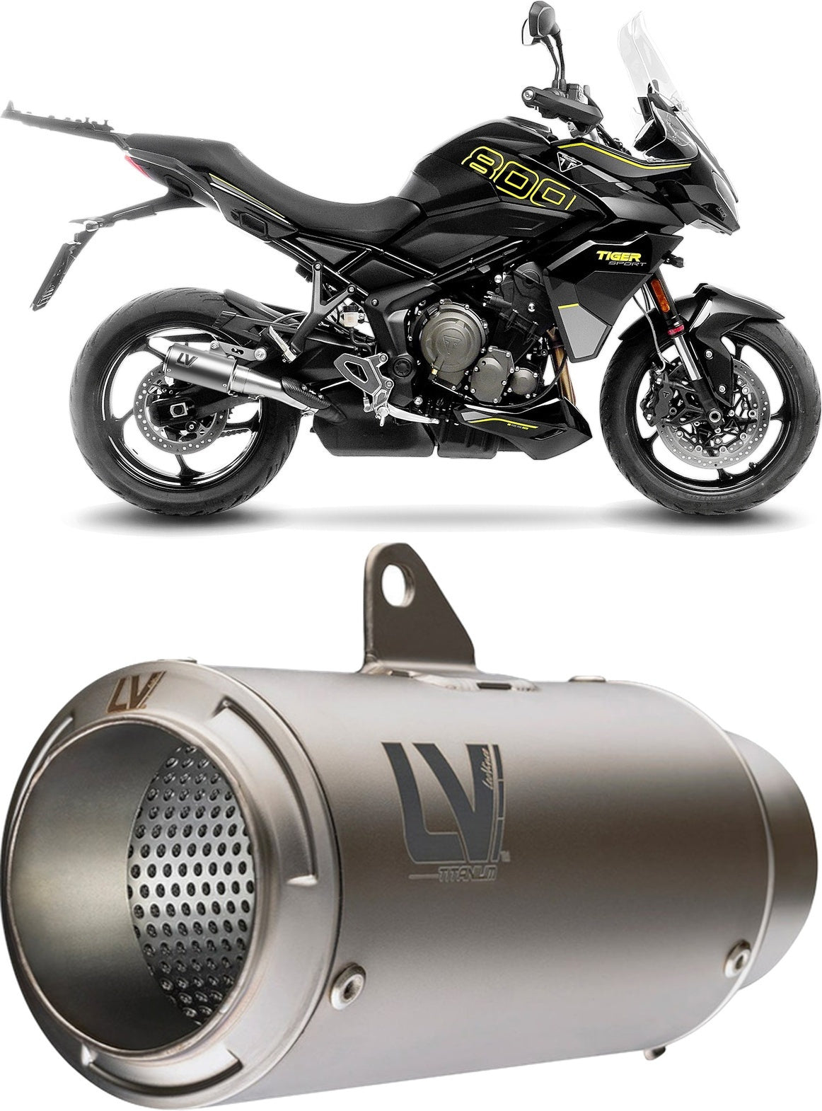 Exhaust Tip Without Sound Certification Lv Corsa Titanium Stainless Steel End Cap - Leovince Compatible With Triumph Tiger 800 Sport (2024-2026)