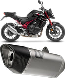 Exhaust Tip Without Sound Certification Lv-14 R Stainless Steel Carbon Fiber End Cap - Leovince Compatible With Honda Nx 500 (2024-2026)