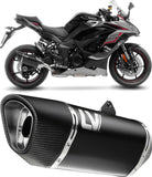Exhaust Tip Without Sound Certification Lv-14 R Steel Black Carbon Fiber End Cap - Leovince Compatible With Kawasaki Ninja 1000 Sx (2025-2026)