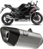 Exhaust Tip Without Sound Certification Lv-14 R Titanium Carbon Fiber End Cap - Leovince Compatible With Kawasaki Ninja 1100 Sx Tourer (2020-2024)