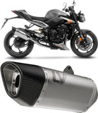 Impianto Di Scarico Completo Non Catalizzato E Senza Omologazione Suono Lv-14 R Titanio Fondello Carbonio - Leovince Compatibile Con Triumph Street Triple 765 R - Rs (2023-2024)