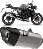 Impianto Di Scarico Completo Non Catalizzato E Senza Omologazione Suono Lv-14 R Acciaio Fondello Carbonio - Leovince Compatibile Con Triumph Street Triple 765 R - Rs (2023-2024)