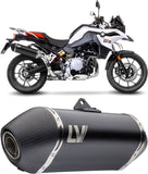 Exhaust Tip Without Sound Certification Lv-14 Steel Black Carbon Fiber End Cap - Leovince Compatible With Bmw F 900 Gs - Adventure (2024-2026)