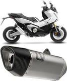 Exhaust Tip Without Sound Certification Lv-14 R Titanium Carbon Fiber End Cap - Leovince Compatible With Honda Forza 750 (2025-2026)