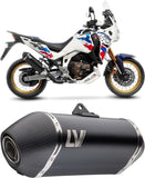 Terminale Di Scarico Senza Omologazione Suono Lv-14 Acciaio Nero Fondello Carbonio - Leovince Compatibile Con Honda Crf 1100 L Africa Twin (2024-2026)