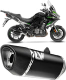 Terminale Di Scarico Senza Omologazione Suono Lv-14 R Acciaio Nero Fondello Carbonio - Leovince Compatibile Con Kawasaki Versys 1000 (2019-2024)