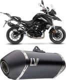 Terminale Di Scarico Senza Omologazione Suono Lv-14 Acciaio Nero Fondello Carbonio - Leovince Compatibile Con Benelli Trk 702 - X (2023-2024)
