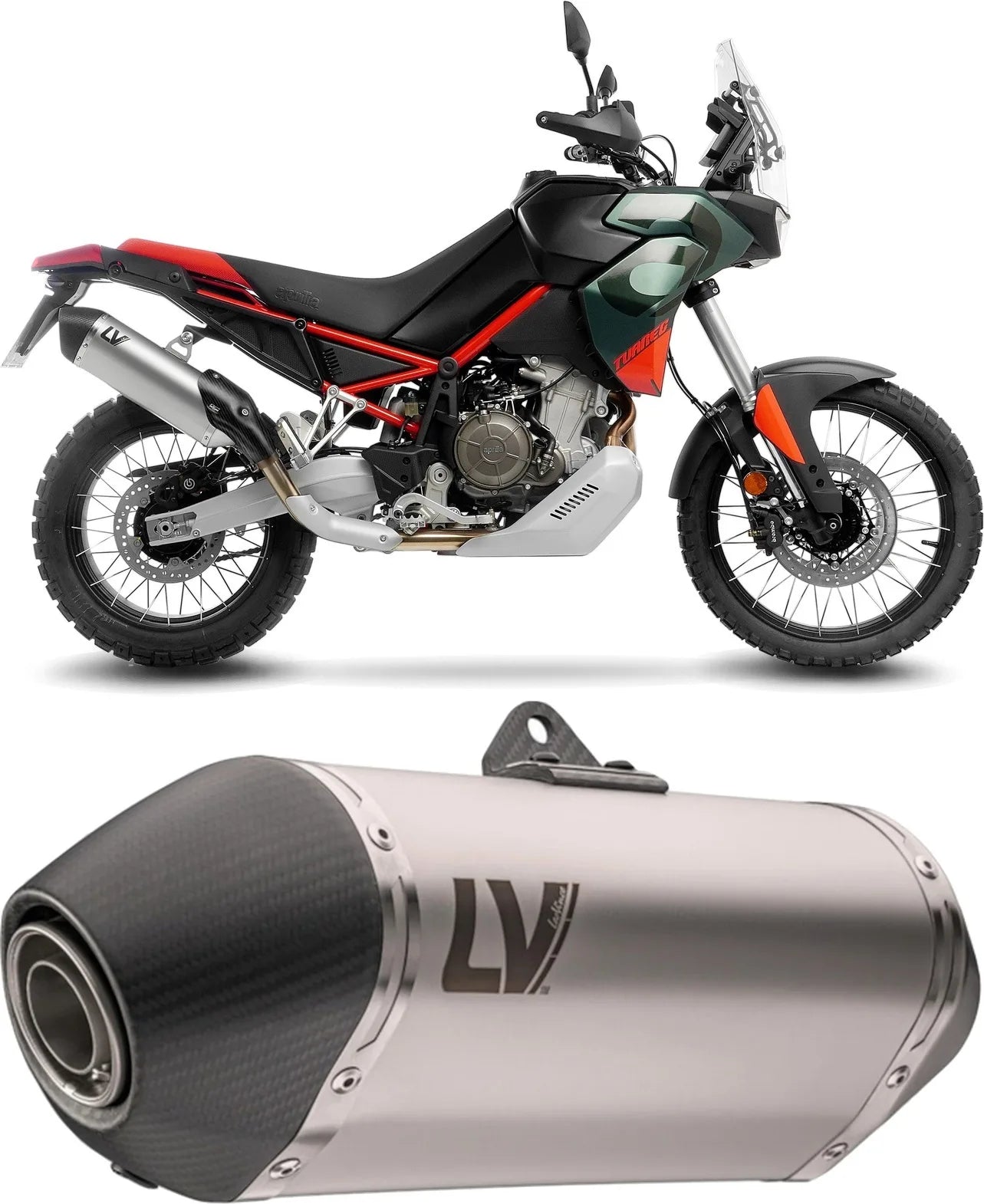 Terminale Di Scarico Senza Omologazione Suono Lv-14 Acciaio Fondello Carbonio - Leovince Compatibile Con Aprilia Tuareg 660 (2022-2024)