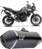 Exhaust Tip Without Sound Certification Lv-14 Steel Black Carbon Fiber End Cap - Leovince Compatible With Triumph Tiger 900 Rally Pro (2024-2026)