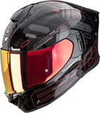 Casco Integrale Per Moto Scorpion Exo Exo-530 Air Polycarbonate Nero Metallizzato Rosso Fond Taglia Xs