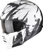 Casco Integrale Per Moto Scorpion Exo Exo-Combat Ii Polycarbonate Nero Opaco Bianco Marauder Taglia Xs